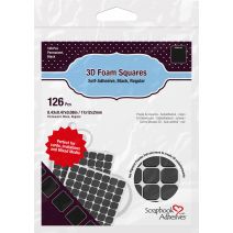 Scrapbook Adhesives 3D Self-Adhesive Foam Squares 126/Pkg-Black, .5"X.5"