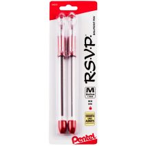 Pentel R.S.V.P. Medium Ballpoint Pens 2perPkg Red