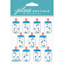 Jolee's Cabochon Dimensional Repeat Stickers-Baby Boy Bottle Dome