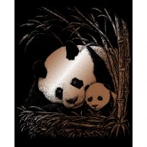 Copper Foil Engraving Art Kit 8"X10"-Panda & Baby
