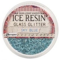 Iced Enamels German Glass Glitter .5oz-Sky Blue