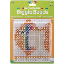 Perler BIGGIE Beads Pegboards 2/Pkg-Square Clear