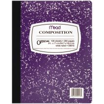 Mead Composition Wide Ruled Notebook 9.75 InchX7.5 Inch 100 Sheets