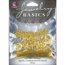 Jewelry Basics Metal Findings 145/Pkg-Gold Starter Pack