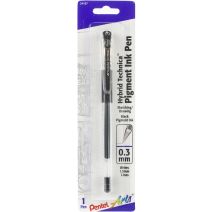 Pentel Hybrid Technica Liquid Gel Pen .3mm 1perPkg Black