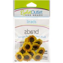 Eyelet Outlet Shape Brads 12/Pkg-Sunflower