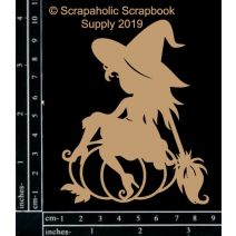Scrapaholics Laser Cut Chipboard 1.8mm Thick-Witch, 4"X3"