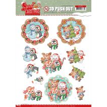 Find It Trading Yvonne Creations Punchout Sheet-Sweet Winter Animals, Sweet Christmas