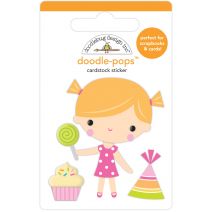 Doodlebug Doodle-Pops 3D Stickers-Birthday Girl, Hey Cupcake