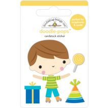 Doodlebug Doodle-Pops 3D Stickers-Birthday Boy, Party Time