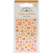 Doodlebug Sprinkles Adhesive Enamel Shapes Tangerine Confetti