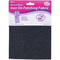 Allary Iron On Patching Fabric Blue Denim, 21 InchX5 Inch