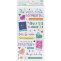 Paige Evans Go The Scenic Route Thickers Stickers 154/Pkg-Scenic Route Phrase/Puffy