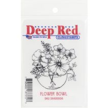 Deep Red Cling Stamp 2.1"X2.1"-Flower Bowl