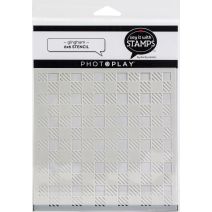 PhotoPlay Say It With Stamps Stencil 6 InchX6 Inch Gingham