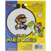Dimensions Per Learn A Craft Counted Cross Stitch Kit 3 Inch Round Super Mario Bros. 11 Count