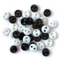 Buttons Galore Micro Buttons-Black & White
