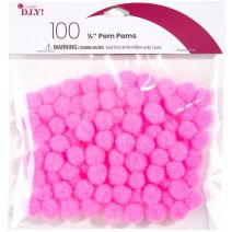 Pom Poms .5 Inch 100 Per Pkg Light Pink