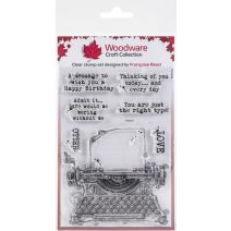 Woodware Clear Stamps 4 Inch X6 Inch Vintage Typewriter