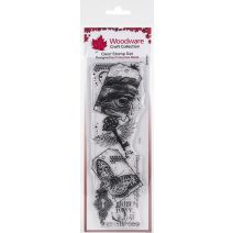 Woodware Clear Stamps 8 Inch X2.6 Inch Tags Collage