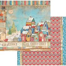 Stamperia Double Sided Cardstock 12 Inch X12 Inch Houses Christmas Patchwork