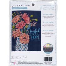 Dimensions Counted Cross Stitch Kit 5 Inch X7 Inch Joyful Floral 14 Count
