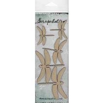 Scrapaholics Laser Cut Chipboard 2mm Thick-Dragonflies 2, 5/Pkg, 1.5" To 2.5"