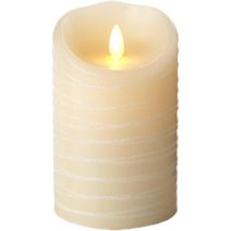 Darice Luminara Spun Glitter Ribbon LED Wax Candle Light with Timer Ivory - 5 inch