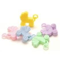 Baby Shower Favor Baby Carriage Plastic Charm Pastel Colors