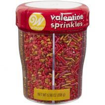 Wilton Sprinkles Mix, Metallic Valentine's Day 6 Cell-6.98oz,1 Pack of 1 Piece