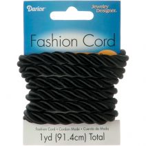 Twisted Fashion Cord 8 mm X 1Yard Black