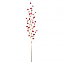 Seasonal Floral Red And Gold Christmas Spray Berries 18 Inches