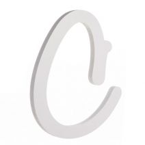 9 Inches White Wood Letter C Brush Font 9 inches