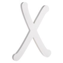 9 Inches White Wood Letter X Brush Font