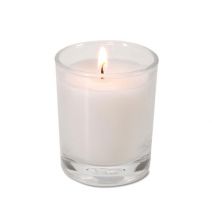 Glass Votive Candle White Poured Wax