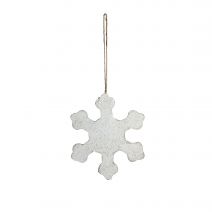 Metal Décor Small Snowflake Decorations Antique Look White 7 X 8 X 0.375In