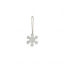 Metal Decor Small Snowflake Decorations Antique Look White 3.75 X 4.25 X 0.375In