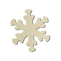 Natural Unfinished Wood Craft Snowflake Shape Cutout