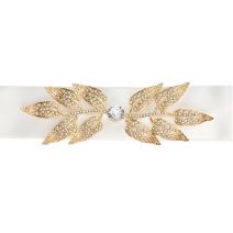 David Tutera Wedding Dress Belts Ivory Satin Sash With Gold Leaf Embellishment