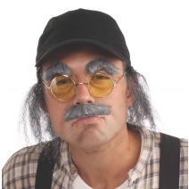 Studio Halloween Old Man Grey Eyebrows And Mustache Kit