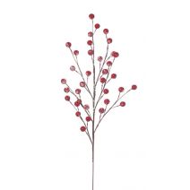 Christmas Floral Red Pearl Spray with Snow