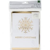Christmas Cards And Envelopes Gold Foil Snowflake