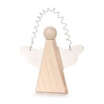 Wood Angel Cutout With Wire - 4-1/2-Inch