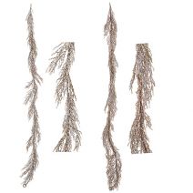 Pencil Pine Garland 4 Inches X 6 Feet, 2 Assorted Colors (White,Brown) 72 Inches