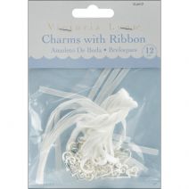 Double Heart Charms with Ribbons