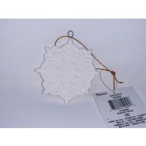 Christmas Decoration Ceramic White Snowflake , Size 3.07 inch , 1 pc