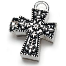 Prayer BoX metal Charm Cross Antique Silver
