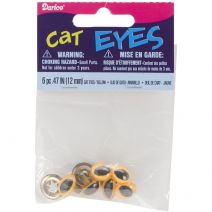 Shank Back Cat Eyes with Metal Washers 12 mm Orange