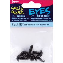 Shank Back Solid Eyes with Plastic Washers 12 mm Black