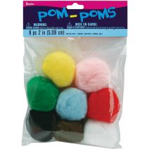 Acrylic Pom Poms Multi 2 Inches